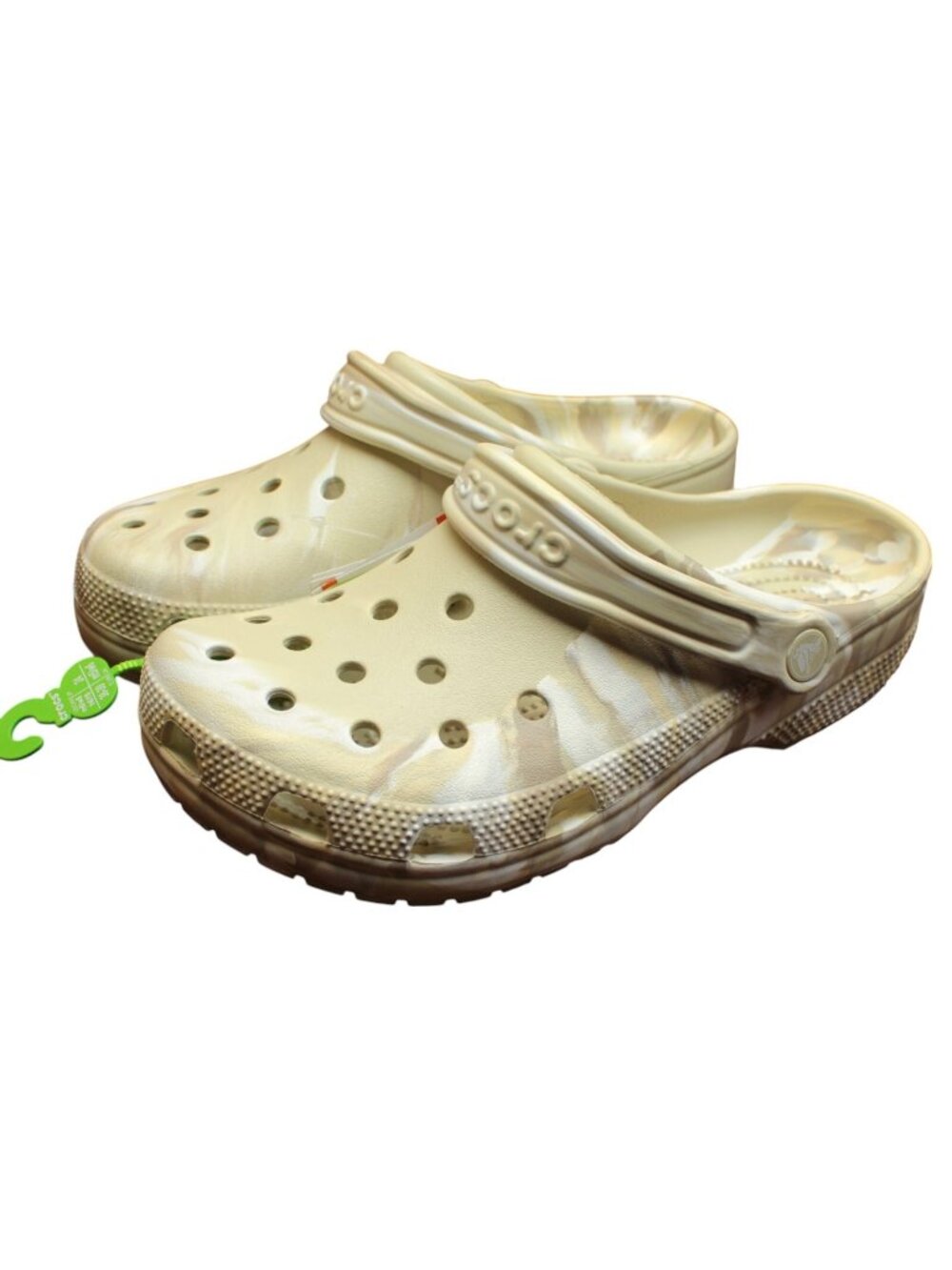 Crocs Women Size 8 Classic Baya Marbled Chai Milk Tea Tie Dye Slip On Clog Beige